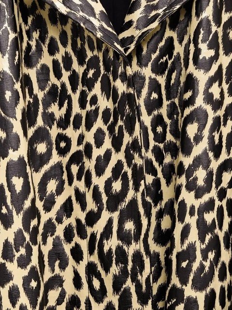 Jil Sander leopard-print belted single-breasted coat - Black - zdjęcie produktu nr 1