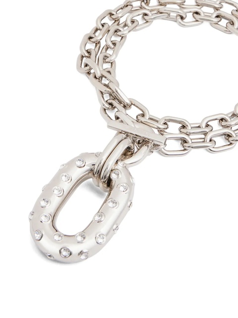 Rabanne Iconic XL chain-link crystal-embellished necklace - Silver - zdjęcie produktu nr 2