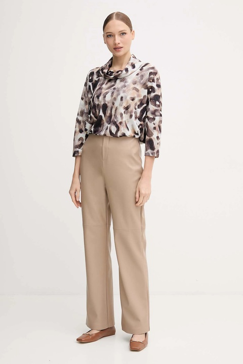Joseph Ribkoff spodnie damskie kolor beżowy proste high waist 254044 - zdjęcie produktu nr 2