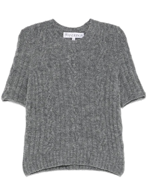 JW Anderson cable-knit short sleeve T-shirt - Grey - zdjęcie produktu nr 1