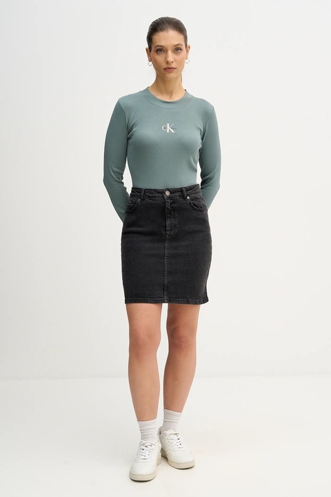 Calvin Klein Jeans longsleeve kolor zielony LV047A803G - zdjęcie produktu nr 2