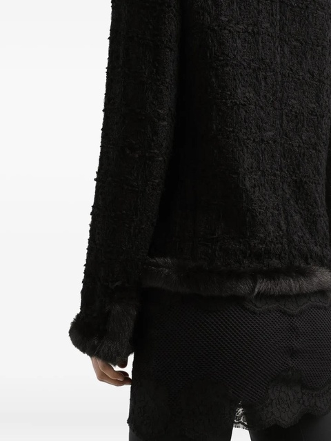Dolce & Gabbana fur-trimmed tweed jacket - Black - zdjęcie produktu nr 2