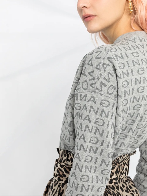 GANNI intarsia-logo jumper - Grey - zdjęcie produktu nr 2