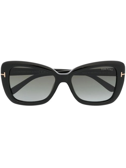 TOM FORD Eyewear logo-detail butterfly-frame sunglasses - Black - zdjęcie produktu nr 1