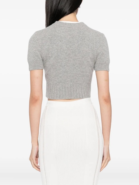 Self-Portrait ribbed knit top - Grey - zdjęcie produktu nr 2