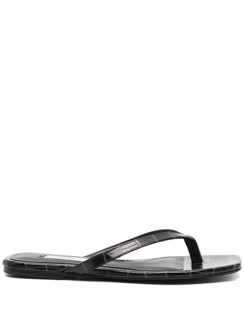 TOTEME crocodile-embossed flip flops - Brown - zdjęcie produktu nr 1