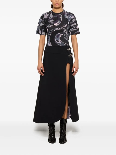 PUCCI orchidee print wool T-shirt - Black - zdjęcie produktu nr 2