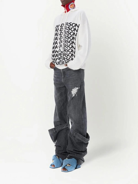 JW Anderson logo-print merino hoodie - White - zdjęcie produktu nr 2