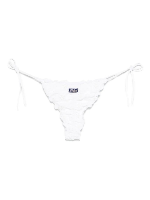 MC2 Saint Barth floral-embroidered bikini briefs - White - zdjęcie produktu nr 2