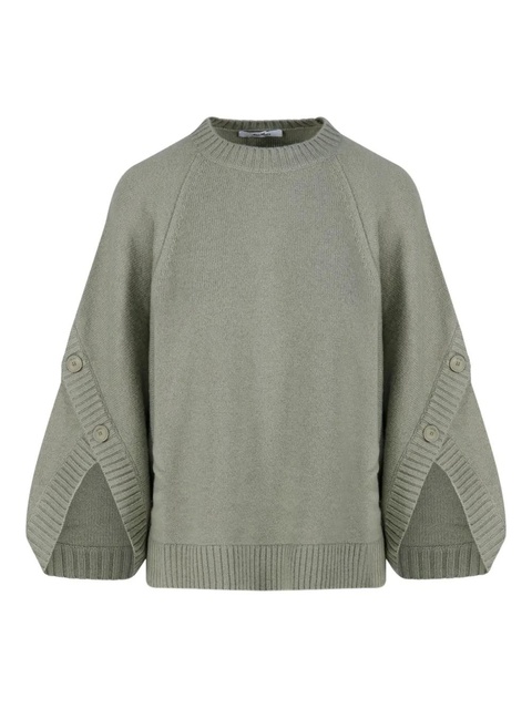Max Mara button-cuff balloon-sleeve sweater - Green - zdjęcie produktu nr 1