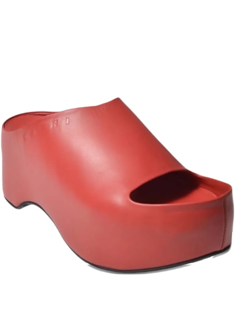 Marni 50mm leather heeled mules - Red - zdjęcie produktu nr 2