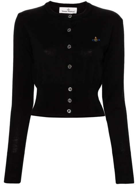 Vivienne Westwood Orb logo-embroidered wool cardigan - Black - zdjęcie produktu nr 1