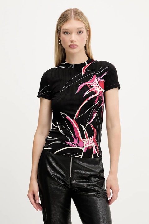 Desigual t-shirt LALA damski kolor czarny 25WWTK16 - zdjęcie produktu nr 1