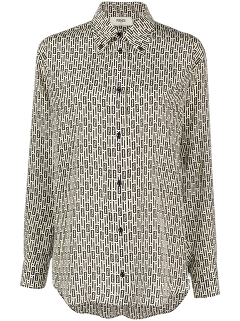 FENDI FF-print silk shirt - Black - zdjęcie produktu nr 1