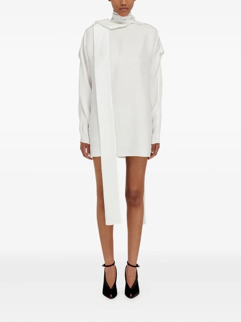 Ferragamo high-neck draped-back mini dress - White - zdjęcie produktu nr 1