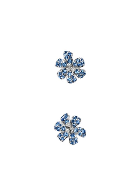 Gucci floral sapphire and diamond stud earrings - Blue - zdjęcie produktu nr 2