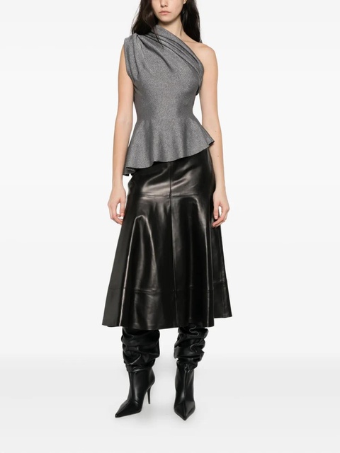 KHAITE one-shoulder ruffled top - Grey - zdjęcie produktu nr 1