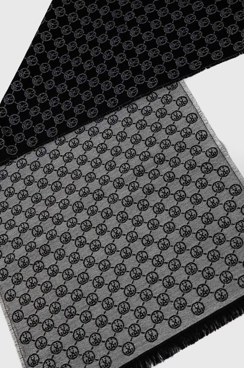 Moschino szalik wełniany kolor brązowy wzorzysty - zdjęcie produktu nr 2