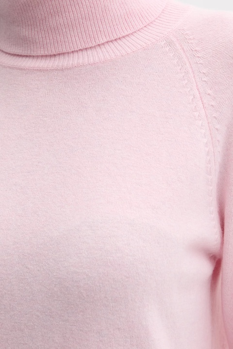 United Colors of Benetton sweter z dodatkiem wełny damski kolor różowy lekki z golfem 1035D2551 - zdjęcie produktu nr 2