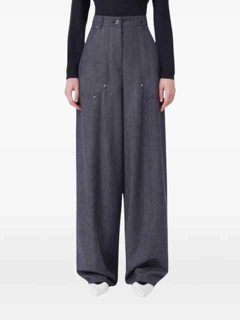 Max Mara high-waisted patch-pocket trousers - Blue - zdjęcie produktu nr 2