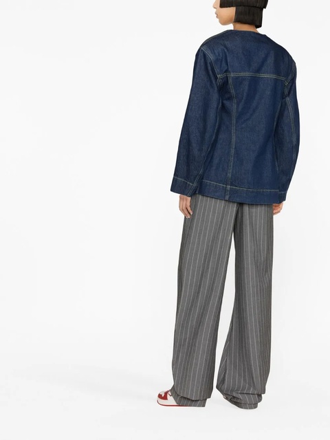 GANNI spread-collar denim jacket - Blue - zdjęcie produktu nr 2