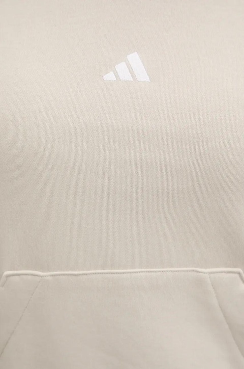 adidas bluza Essentials damska kolor beżowy z kapturem gładka JC5934 - zdjęcie produktu nr 2