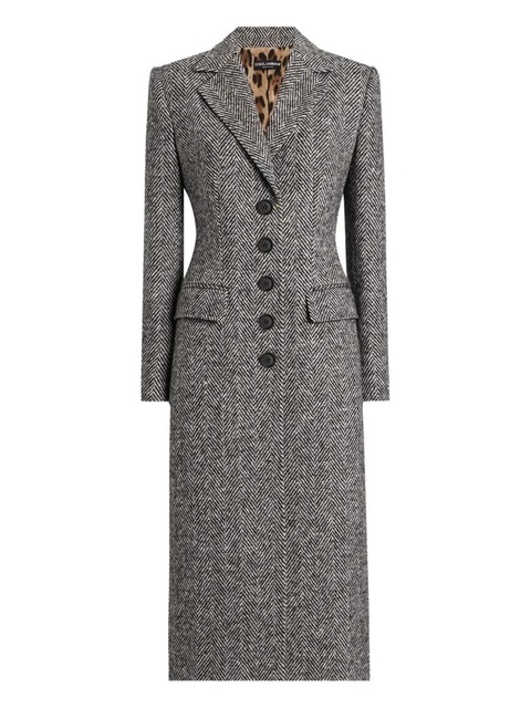 Dolce & Gabbana herringbone buttoned coat - Grey - zdjęcie produktu nr 1