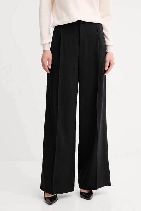 Twinset spodnie damskie kolor czarny proste high waist 252TP2622 - zdjęcie produktu nr 1