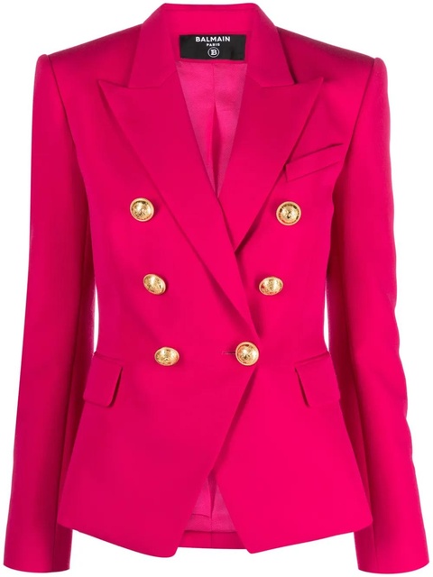 Balmain double-breasted wool blazer - Pink - zdjęcie produktu nr 1