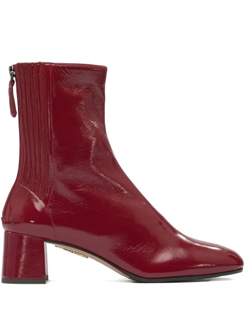 Aquazzura leather block-heel boots - Red - zdjęcie produktu nr 1
