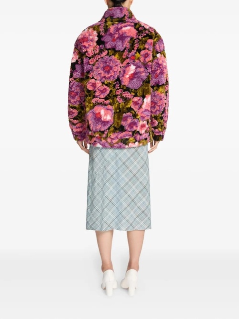 DRIES VAN NOTEN shearling jacquard jacket - Pink - zdjęcie produktu nr 1
