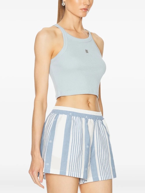 Givenchy logo-plaque ribbed tank top - Blue - zdjęcie produktu nr 2