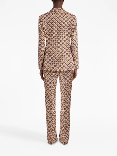 ETRO floral-jacquard double-breasted blazer - Brown - zdjęcie produktu nr 2