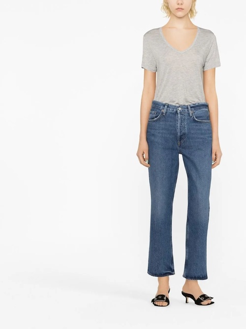 AGOLDE organic-cotton cropped jeans - Blue - zdjęcie produktu nr 1