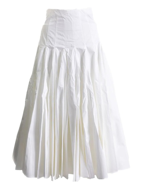 Jacquemus pleated cotton midi skirt - White - zdjęcie produktu nr 1