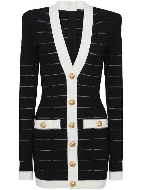 Balmain button-embellishment knitted mini dress - Black - zdjęcie produktu nr 1