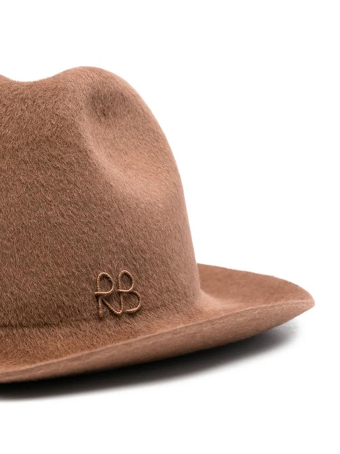 Ruslan Baginskiy felt logo fedora hat - Brown - zdjęcie produktu nr 2
