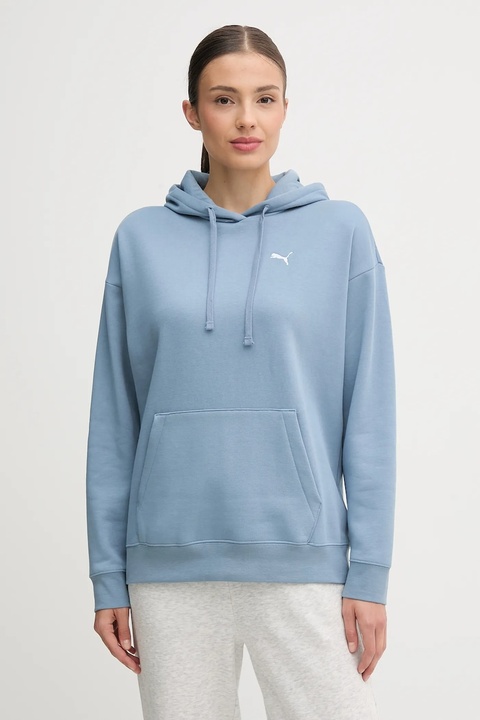 Puma bluza damska kolor niebieski z kapturem z aplikacją 684976 - zdjęcie produktu nr 1