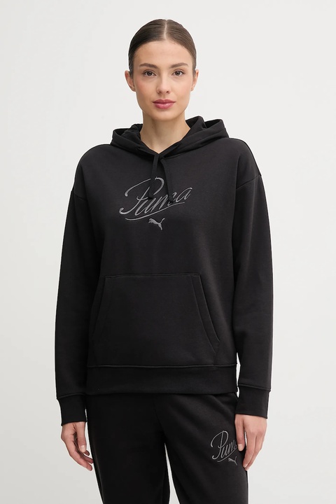 Puma bluza damska kolor czarny z kapturem z aplikacją 688072 - zdjęcie produktu nr 1