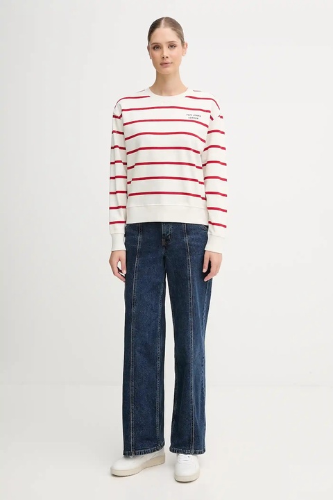 Pepe Jeans bluza bawełniana damska kolor beżowy wzorzysta PL5800020 - zdjęcie produktu nr 2
