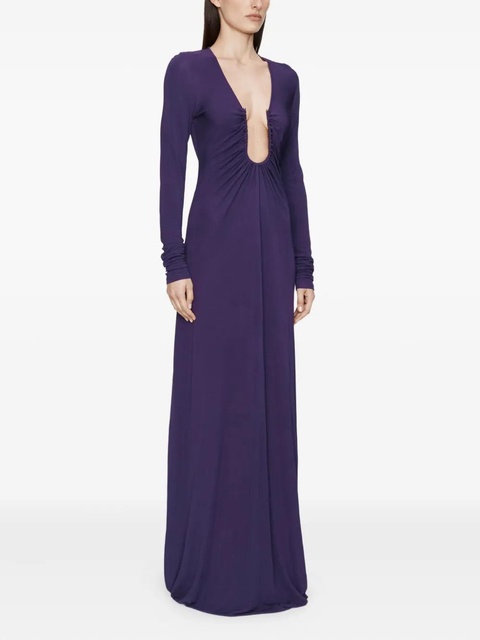 Christopher Esber Arced Palm long-sleeves maxi dress - Purple - zdjęcie produktu nr 2