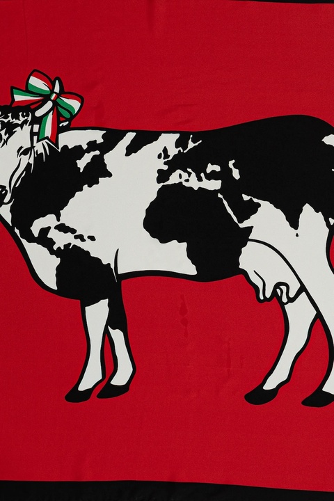 Moschino apaszka jedwabna damska kolor czerwony wzorzysta M3287 3549 - zdjęcie produktu nr 1