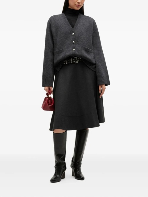 GANNI A-line belted midi skirt - Grey - zdjęcie produktu nr 2