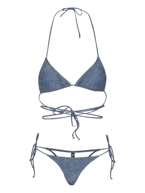 ROTATE BIRGER CHRISTENSEN denim-print bikini - Blue - zdjęcie produktu nr 1
