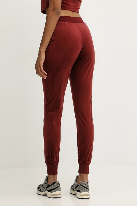 Guess spodnie dresowe welurowe COUTURE damskie kolor bordowy gładkie V3BB27 K0232 - zdjęcie produktu nr 1