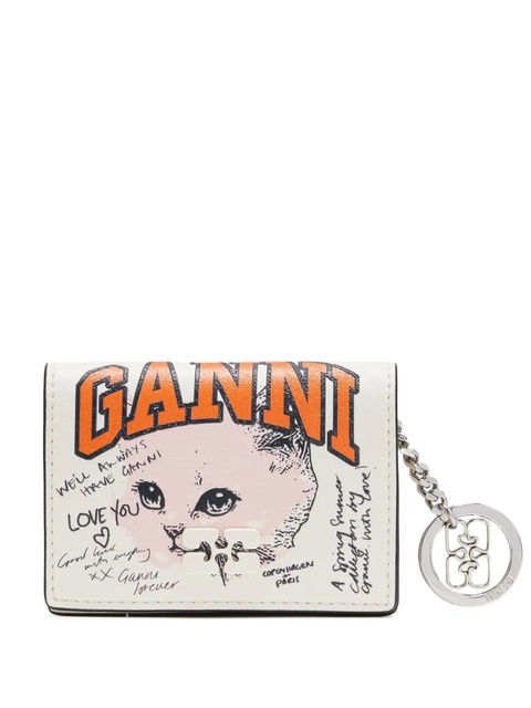 GANNI Kitty keychain wallet - Neutrals - zdjęcie produktu nr 1