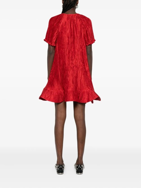 Simkhai plissé ruffled mini dress - Red - zdjęcie produktu nr 2