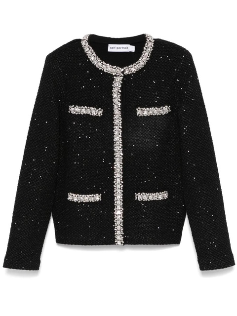 Self-Portrait sequin-knit jacket - Black - zdjęcie produktu nr 1