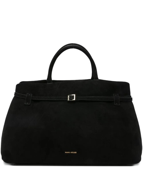 Manu Atelier Le Cambon 35 suede tote bag - Black - zdjęcie produktu nr 1
