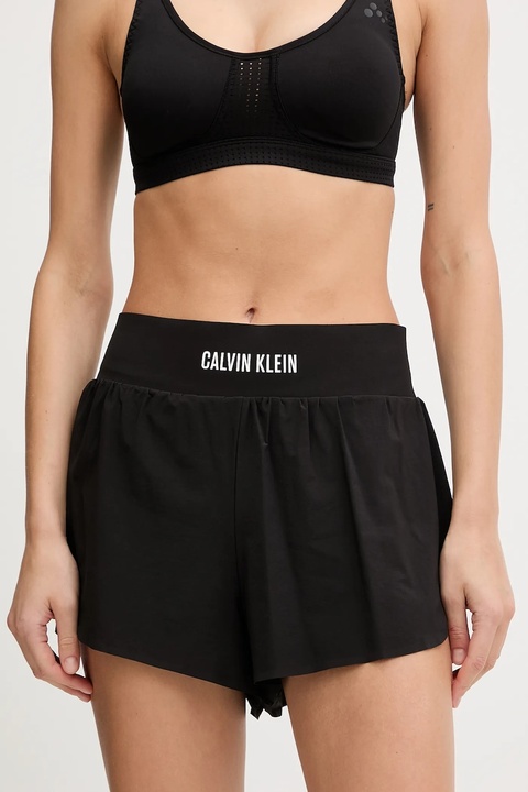 Calvin Klein Performance szorty treningowe damskie kolor czarny gładkie high waist LVGWF5S801 - zdjęcie produktu nr 2